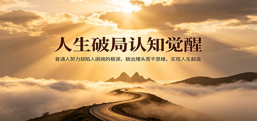 人生破局认知觉醒，普通人努力却陷入困境的根源，跳出埋头苦干思维，实现人生翻盘-吾爱云课堂