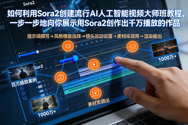 如何利用Sora2创建流行AI人工智能视频大师班，一步一步地向你展示用Sora2创作出千万播放的作品-吾爱云课堂