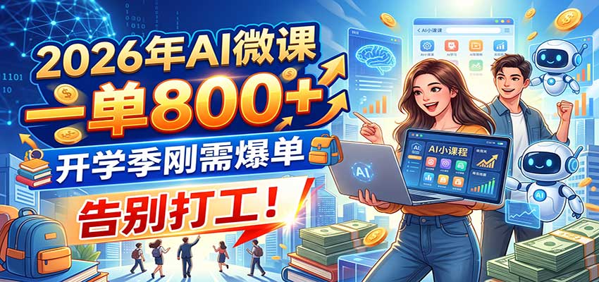 2026年AI微课，一单800+，开学季刚需爆单，告别打工！-吾爱云课堂