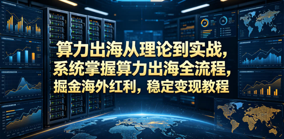 算力出海从理论到实战，系统掌握算力出海全流程，掘金海外红利，稳定变现教程-吾爱云课堂