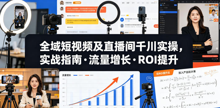 全域短视频及直播间千川实操，实战指南·流量增长·ROI提升(更新)-吾爱云课堂