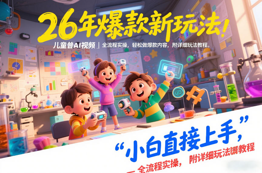 26年爆款新玩法，儿童科普AI视频，全流程实操，轻松做爆款内容，小白直接上手，附详细玩法教程-吾爱云课堂