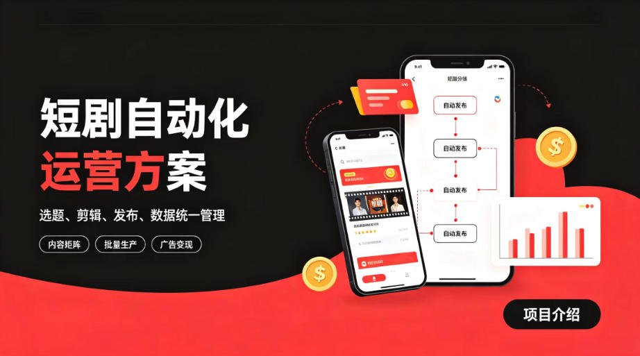 快手全自动短剧矩阵项目｜自动化分发，流量持续变现【揭秘】-吾爱云课堂