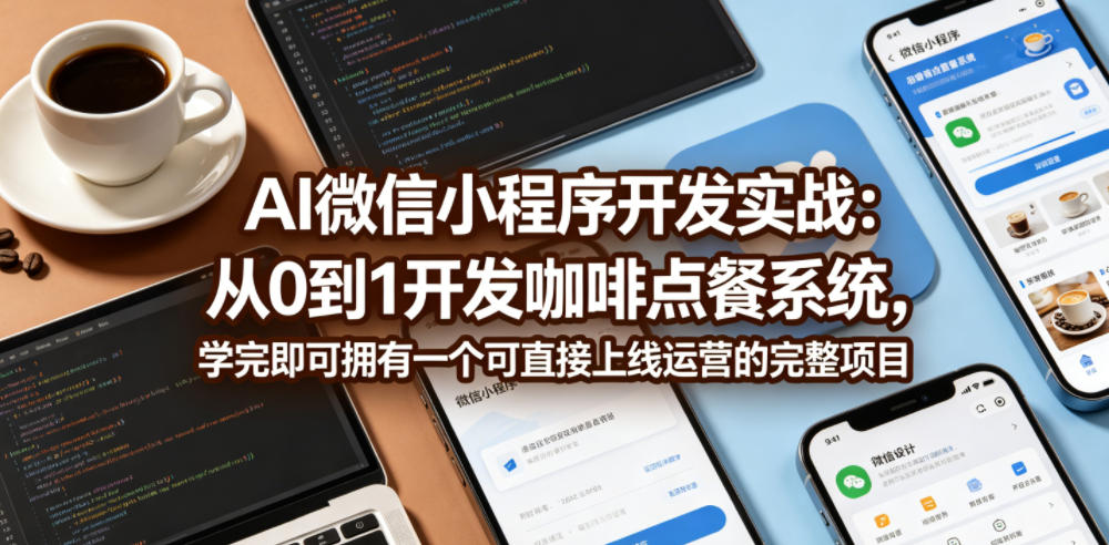 AI微信小程序开发实战：从0到1开发咖啡点餐系统，学完即可拥有一个可直接上线运营的完整项目-吾爱云课堂