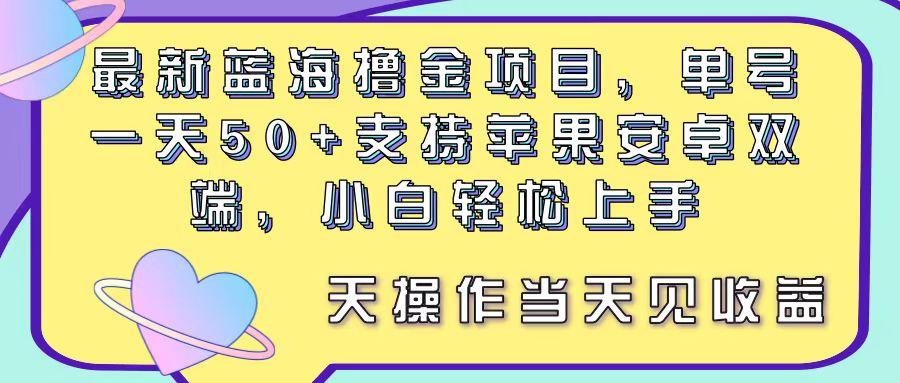 最新蓝海撸金项目,单号一天50+, 支持苹果安卓双端,小白轻松上手 当...-吾爱云课堂