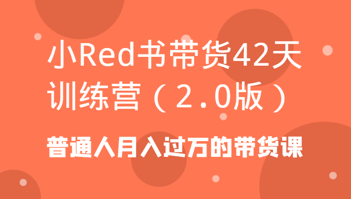 小Red书带货42天训练营(2.0版)普通人月入过万的带货课-吾爱云课堂