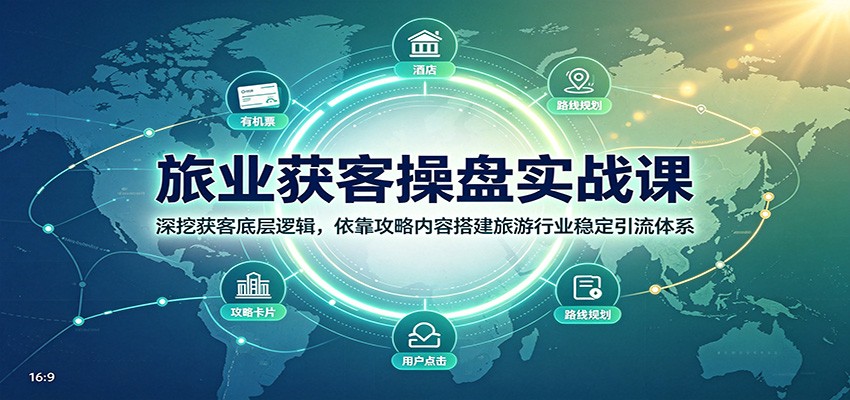 旅业获客操盘实战课：深挖获客底层逻辑，依靠攻略内容搭建旅游行业稳定引流体系-吾爱云课堂