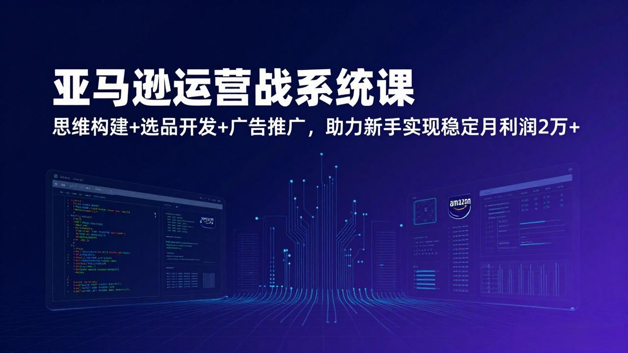 亚马逊运营实战系统课，思维构建+选品开发+广告推广，助力新手实现稳定月利润2万+(更新-吾爱云课堂