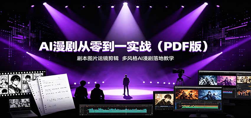 AI漫剧从零到一实战(PDF版)：剧本图片运镜剪辑，多风格AI漫剧落地教学-吾爱云课堂