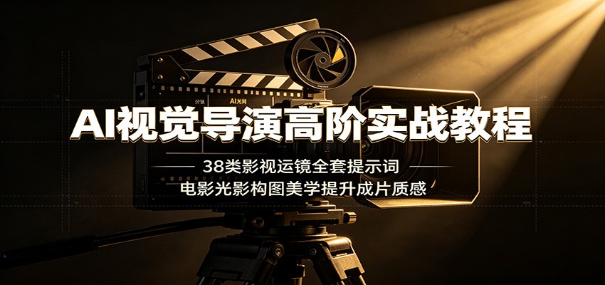AI视觉导演高阶实战教程：38类影视运镜全套提示词，电影光影构图美学提升成片质感-吾爱云课堂