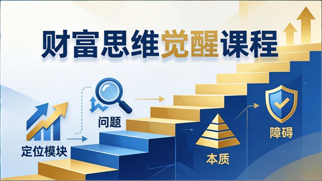 财富思维觉醒第十期：3天大课四大模块，精准定位问题看清本质，扫清人生障碍-吾爱云课堂
