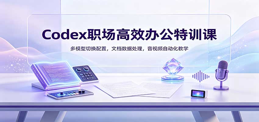Codex职场高效办公特训课：多模型切换配置，文档数据处理，音视频自动化教学-吾爱云课堂