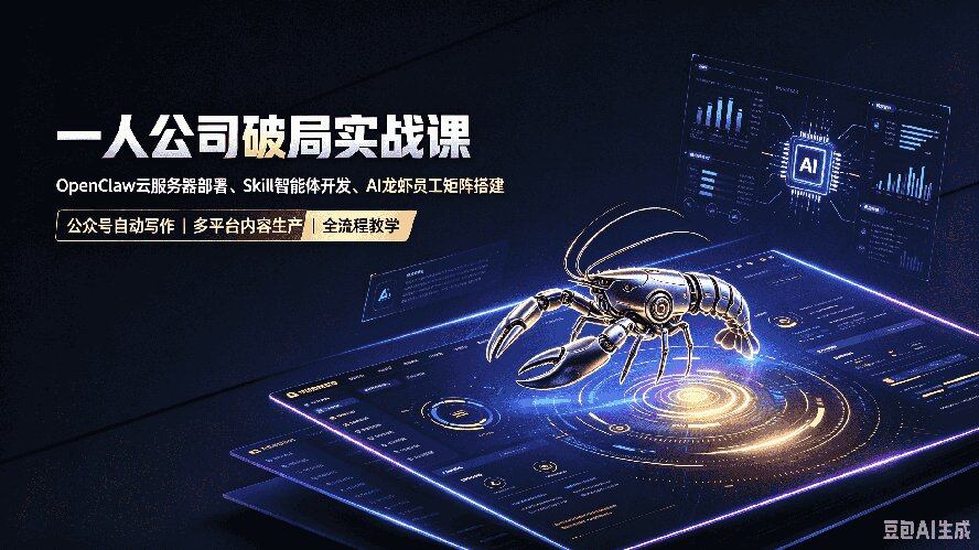 一人公司破局实战课｜OpenClaw云服务器部署、Skill智能体开发、AI龙虾员工矩阵搭建，公众号自动写作与多平台内容...-吾爱云课堂