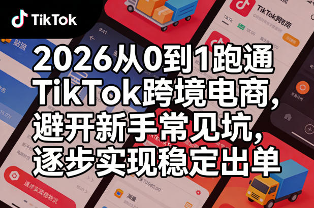 2026从0到1跑通TikTok跨境电商，避开新手常见坑，逐步实现稳定出单(更新0414)-吾爱云课堂