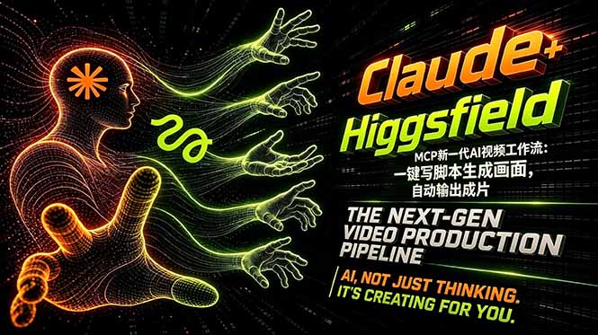 Claude+Higgsfield MCP新一代AI视频工作流：一键写脚本生成画面，自动输出成片-吾爱云课堂
