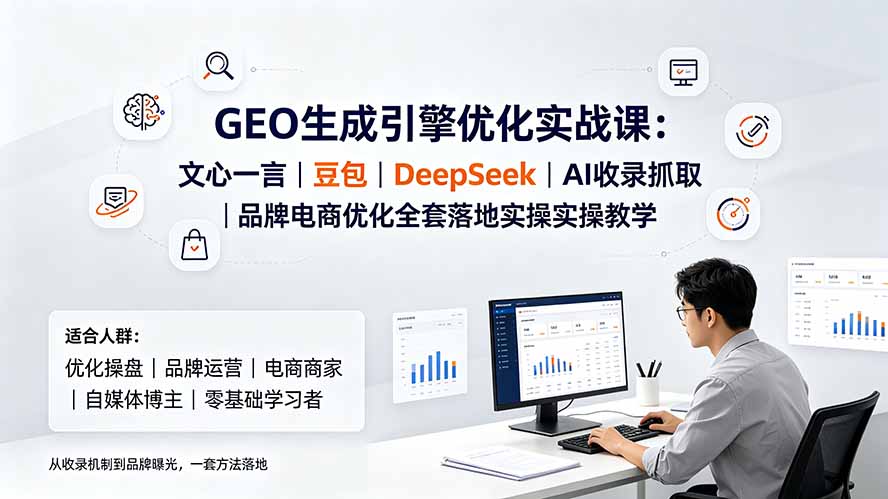 GEO生成引擎优化实战课:文心一言|豆包|DeepSeek|AI收录抓取|品牌电商优化全套落地实操教学-吾爱云课堂