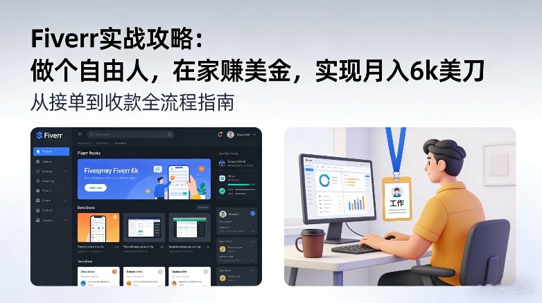 Fiverr实战攻略，做个自由人，在家賺美金，实现月入6k美刀-吾爱云课堂
