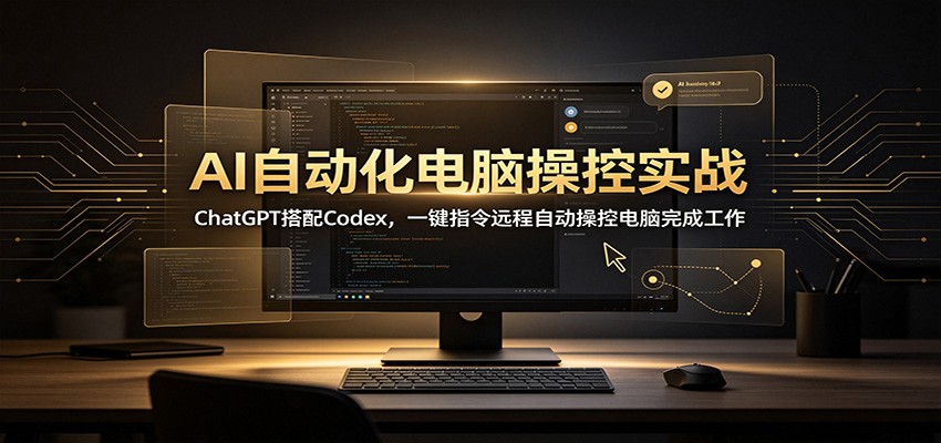AI自动化电脑操控实战：ChatGPT搭配Codex，一键指令远程自动操控电脑完成工作-吾爱云课堂
