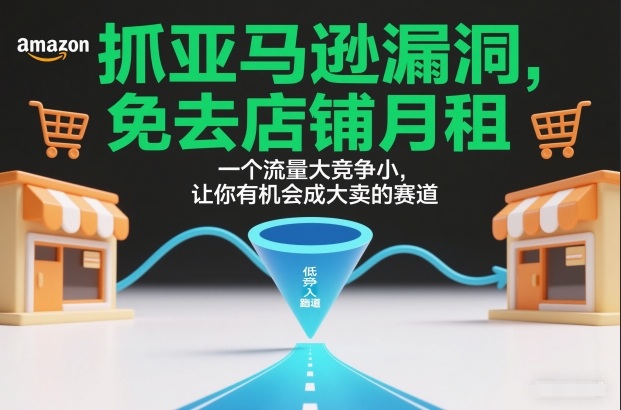 抓亚马逊漏洞，免去店铺月租，一个流量大竞争小，让你有机会成大卖的赛道-吾爱云课堂