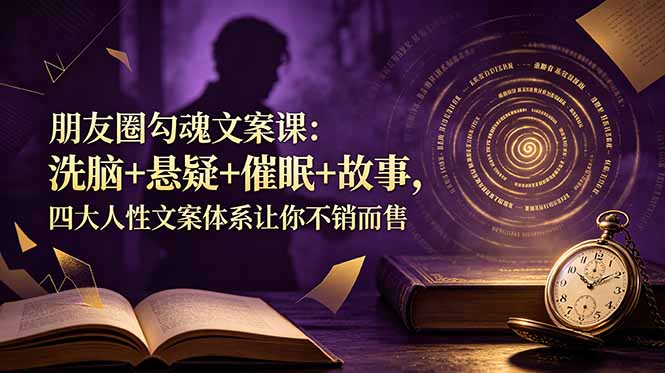 朋友圈勾魂文案课：洗脑+悬疑+催眠+故事，四大人性文案体系让你不销而售-吾爱云课堂