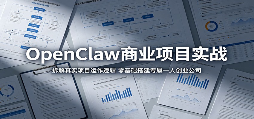 OpenClaw商业项目实战：拆解真实项目运作逻辑，零基础搭建专属一人创业公司-吾爱云课堂