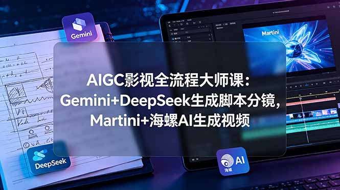 AIGC影视全流程大师课：Gemini+DeepSeek生成脚本分镜，Martini+海螺AI生成视频-吾爱云课堂