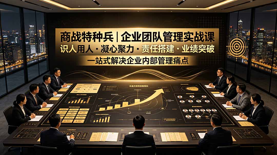 商战特种兵｜企业团队管理实战课：识人用人｜凝心聚力｜责任搭建｜业绩突破，一站式解决企业内部管理痛点-吾爱云课堂