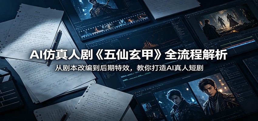 AI仿真人剧《五仙玄甲》全流程解析：从剧本改编到后期特效，教你打造AI真人短剧-吾爱云课堂