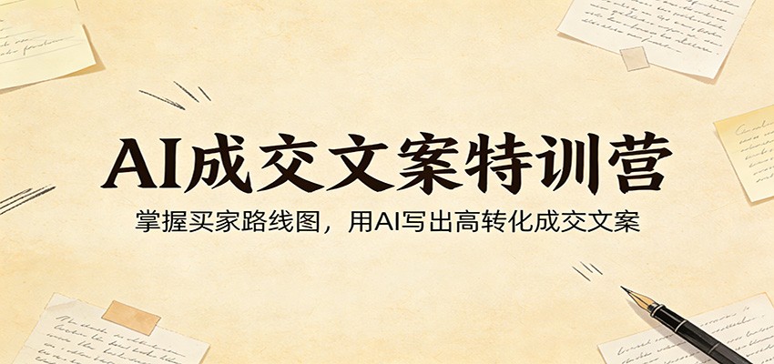AI成交文案特训营：掌握买家路线图，用AI写出高转化成交文案-吾爱云课堂