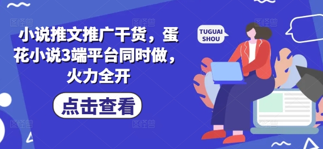 小说推文推广干货,蛋花小说3端平台同时做,火力全开-吾爱云课堂