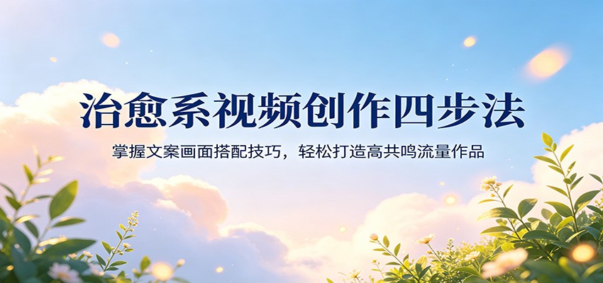 治愈系视频创作四步法：掌握文案画面搭配技巧，轻松打造高共鸣流量作品-吾爱云课堂