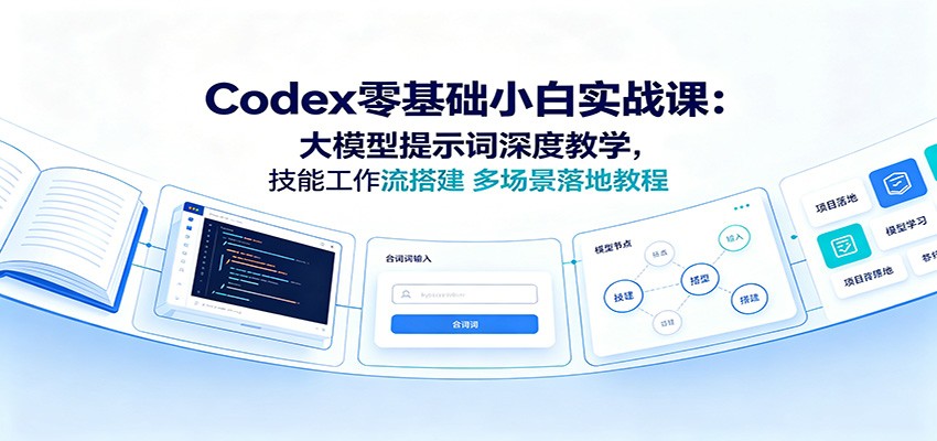 Codex零基础小白实战课:大模型提示词深度教学,技能工作流搭建多场景落地教程-吾爱云课堂