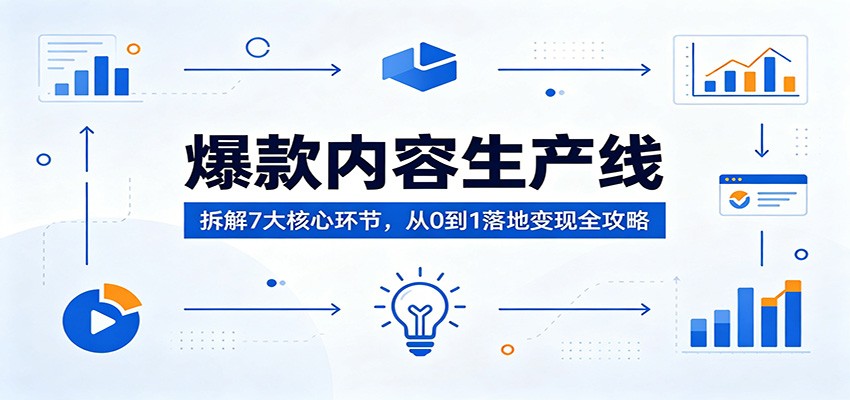 爆款内容生产线：拆解7大核心环节，从0到1落地变现全攻略-吾爱云课堂