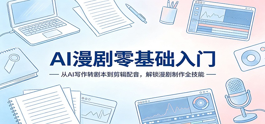 AI漫剧零基础入门：从AI写作转剧本到剪辑配音，解锁漫剧制作全技能-吾爱云课堂
