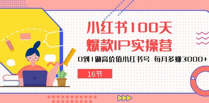 小红书100天-爆款IP实操营,0到1做高价值小红书号 每月多赚3000+(16节-吾爱云课堂