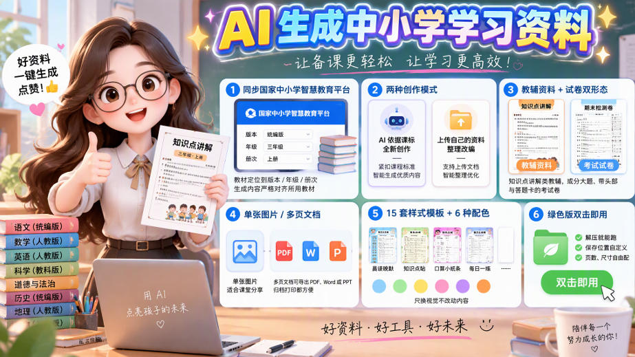 孩子的教辅别再乱买了：同步国家中小学智慧平台，AI一键生成图文教辅和试卷-吾爱云课堂