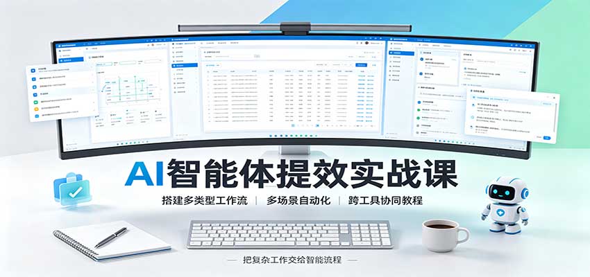 AI智能体提效实战课：搭建多类型工作流，多场景自动化，跨工具协同教程-吾爱云课堂