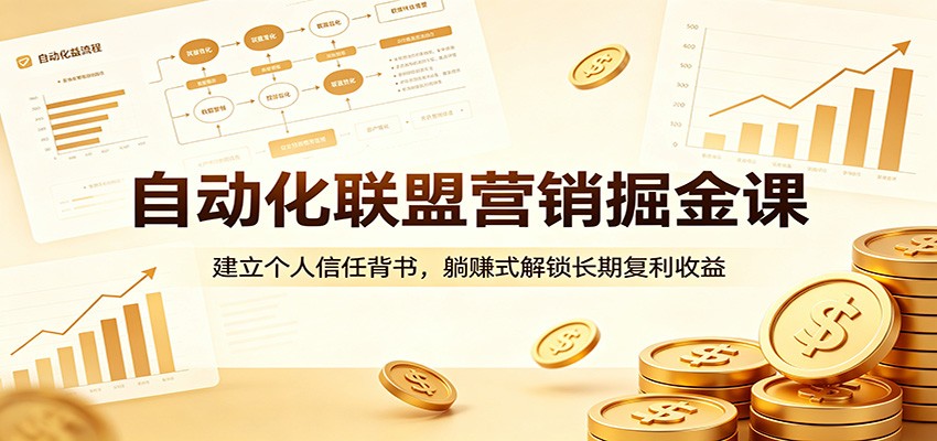 自动化联盟营销掘金课:建立个人信任背书,躺赚式解锁长期复利收益-吾爱云课堂