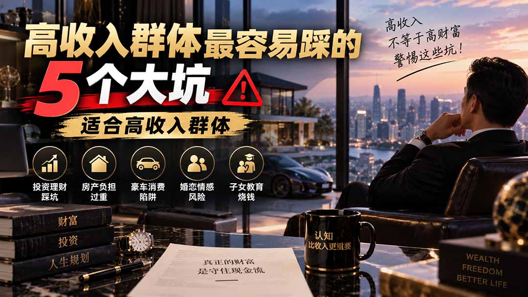 付费文章：高收入群体最容易踩的5个大坑，适合高收入群体-吾爱云课堂
