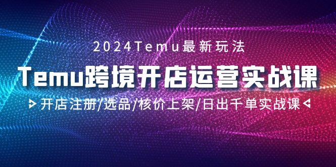 2024Temu跨境开店运营实战课，开店注册/选品/核价上架/日出千单实战课-吾爱云课堂