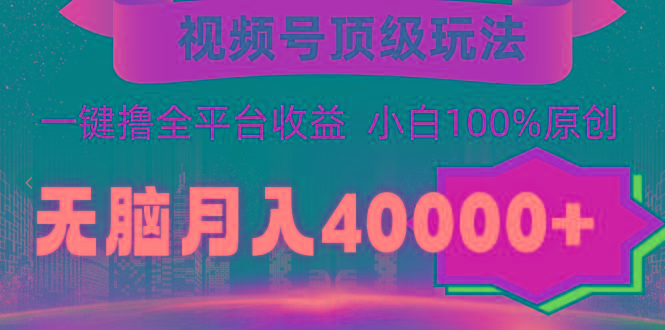 (9281期)视频号顶级玩法，无脑月入40000+，一键撸全平台收益，纯小白也能100%原创-吾爱云课堂