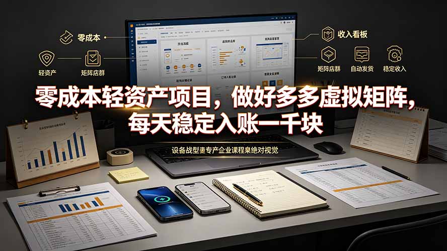 零成本轻资产项目，做好多多虚拟矩阵，每天稳定入账一千块-吾爱云课堂