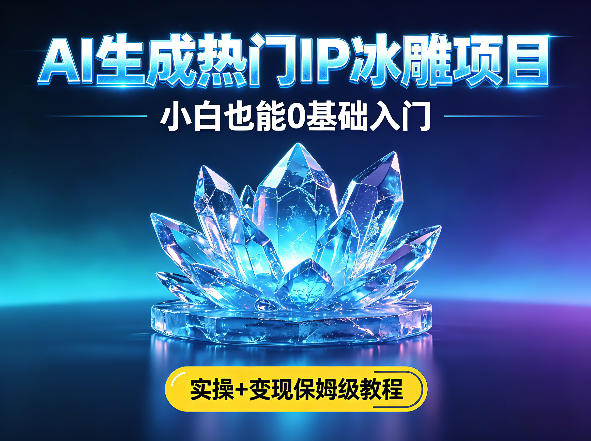 AI生成热门ip冰雕项目，小白也能0基础入门，实操+变现保姆级教程-吾爱云课堂