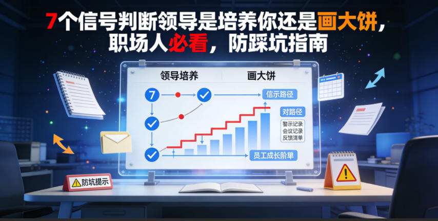 付费文章：7个信号判断领导是培养你还是画大饼，职场人必看，防踩坑指南-吾爱云课堂