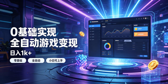 0基础实现全自动游戏变现，日入1k+，小白直接上手搞钱！【揭秘】-吾爱云课堂