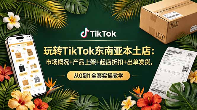 玩转TikTok东南亚本土店：市场概况+产品上架+起店折扣+出单发货，从0到1全套实操教学-吾爱云课堂