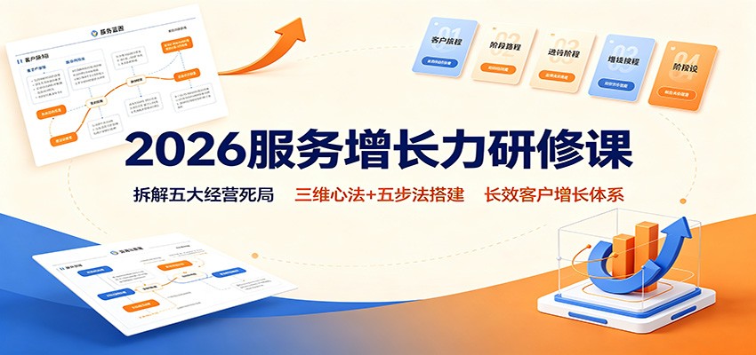 2026服务增长力研修课：拆解五大经营死局，三维心法+五步法搭建长效客户增长体系-吾爱云课堂