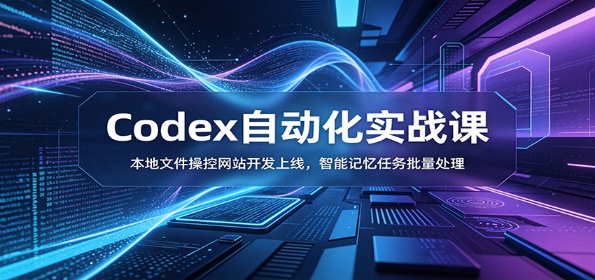 Codex自动化实战课：本地文件操控网站开发上线，智能记忆任务批量处理-吾爱云课堂