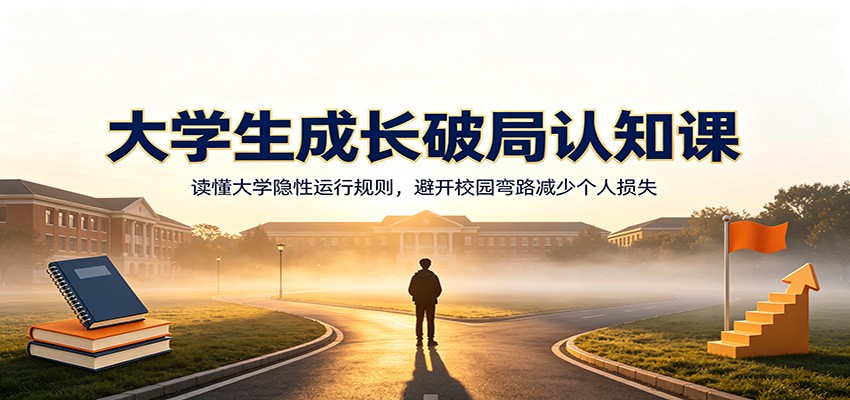 大学生成长破局认知课：读懂大学隐性运行规则，避开校园弯路减少个人损失-吾爱云课堂