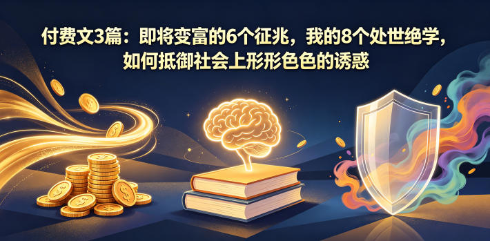 付费文3篇：即将变富的6个征兆，我的8个处世绝学，如何抵御社会上形形色色的诱惑-吾爱云课堂